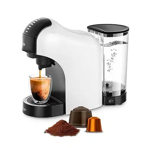 UFESA Bellagio, Macchina Caffè Espresso Capsule Nespresso, Dolce Gusto o Caffè Macinato, Pannello Digitale Tattile con 7 livelli, Serbatoio 1 L, 1400 W, Esclusiva Amazon