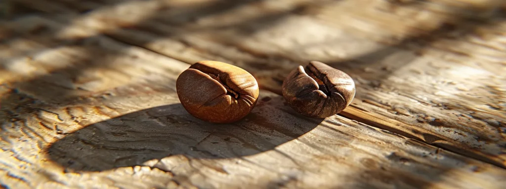 Caffe':meglio Arabica o Robusta 1 Arabica o Robusta: two coffee beans on a table