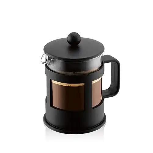 Bodum 1784-01, Caffettiera a pistone Kenya da 0,5 L per 4 tazze, colore: Nero