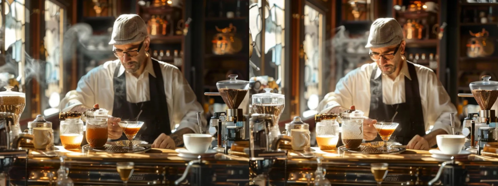 Il Caffè Americano : Origine, Ricetta e Curiosità 1 Due baristi al banco mentre preparano un caffe americano