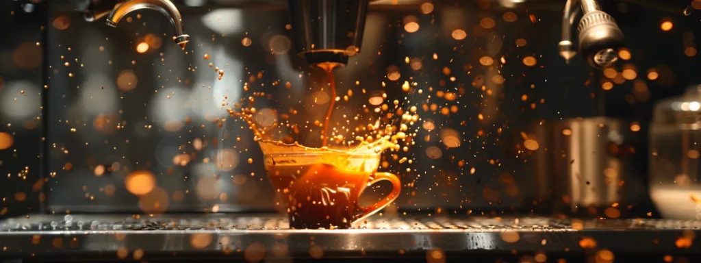 bicchiere di vetro ritratto mentre si versa del caff&egrave;